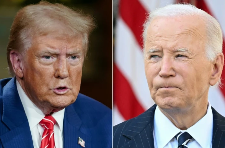 Un combo photo créé le 7 novembre 2024 montrant Donald Trump et Joe Biden 