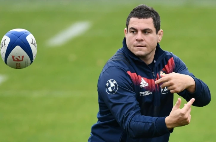 Le capitaine du XV de France Guilhem lors d'une séance d'entraînement au centre de Marcoussis, le 24 novembre 2017