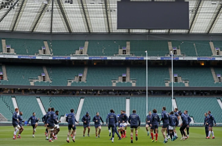 Les joueurs français à l'entraînement, le 9 février 2019 au Stade de France 