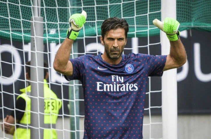 Le nouveau gardien du Paris Saint-Germain, l'Italien Gianluigi Buffon, avant la rencontre en amical face au Bayern Munich, à  Klagenfurt, en Autriche, le 21 juillet 2018