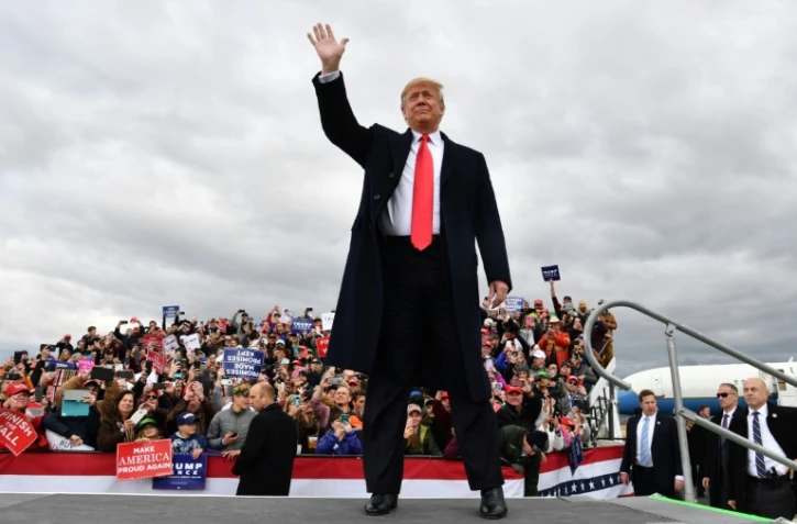 Le président américain Donald Trump arrive pour un meeting "Make America Great Again", le 3 novembre 2018 à Belgrade, dans le Montana
