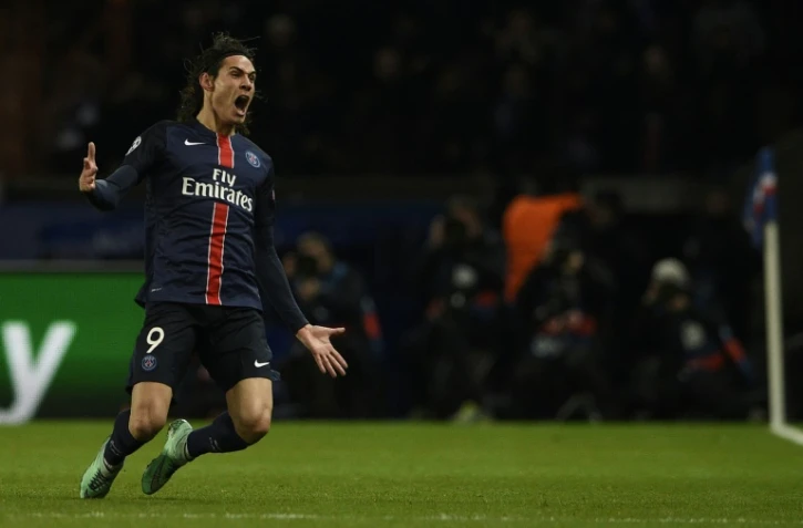 L'attaquant Edinson Cavani inscrit le second but du PSG face à Chelsea en Ligue des champions, le 16 février 2016 au Parc des Princes