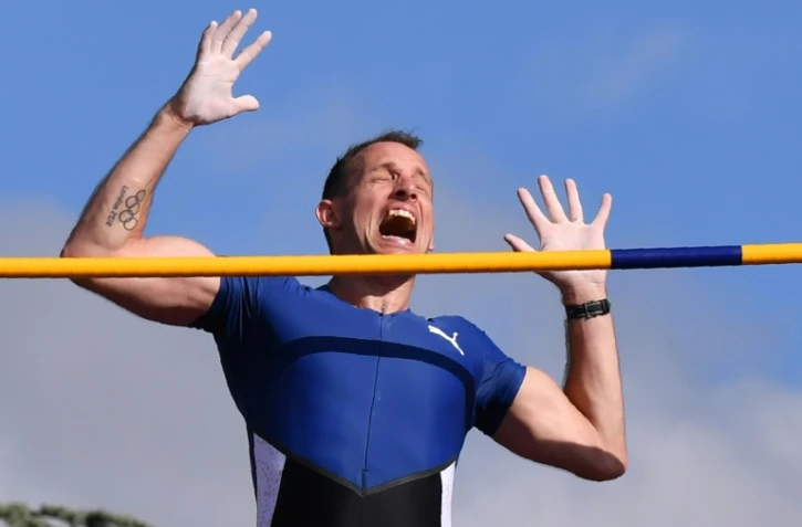 Le perchiste Renaud Lavillenie lors de l'Envol Trophée de Pierre-Bénite, le 5 juin 2021