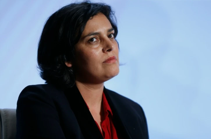 La ministre du Travail Myriam El Khomri lors d'une conférence de presse à Paris, le 3 février 2016