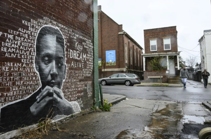 Une peinture murale dans le quartier de McElderry Park à Baltimore, le 12 avril 2019