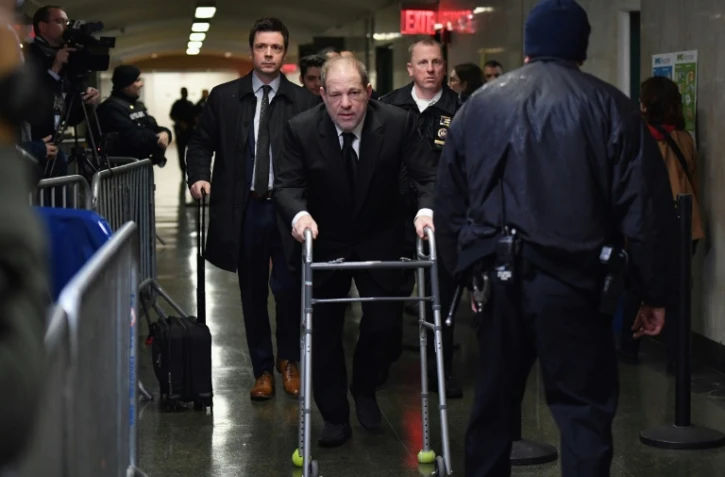 Harvey Weinstein à son arrivée au tribunal d'Etat de Manhattan le 16 janvier 2020, lors de la sélection des jurés
