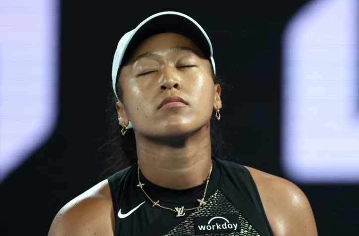 La Japonaise Naomi Osaka, de retour en Grand Chelem, au 1er tour de l'Open d'Australie contre la Française Caroline Garcia le 15 janvier 2024 à Melbourne