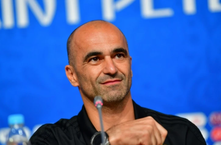 Le sélectionneur de la Belgique Roberto Martinez en conférence de presse à Saint Pétersbourg le 9 juillet 2018 au Mondial