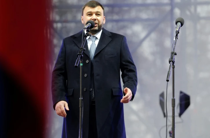 Denis Pushilin, chef de la république autoproclamée de Donetsk, en meeting électoral à Donetsk le 9 novembre 2018