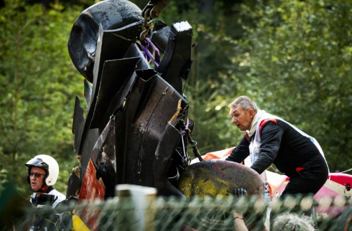 La voiture d'Anthoine Hubert coupée après un terrible accident à Spa le 31 août 2019