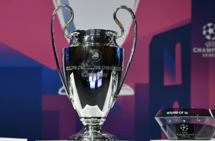 La Coupe de la Ligue des champions lors du tirage au sort des 8es de finale, le 16 décembre 2019 à Nyon (Suisse)