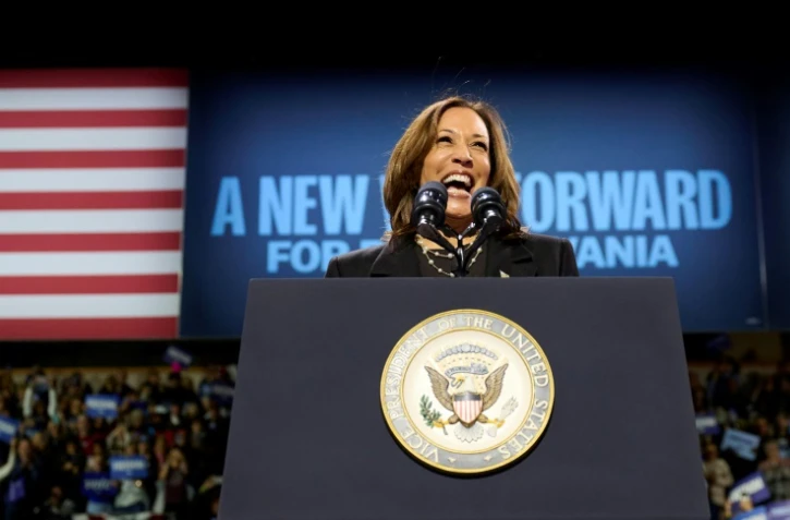 La vice-présidente américaine Kamala Harris à un meeting de campagne à Erie, en Pennsylvanie, le 14 octobre 2024