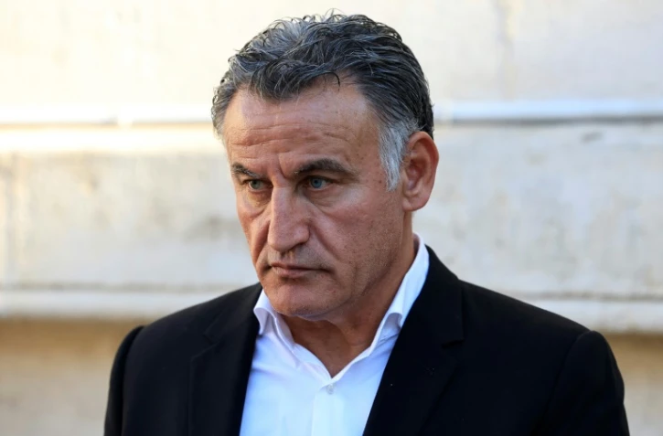 L'ancien entraîeur de Nice, Christophe Galtier, lors de son procès pour discrimination et harcèlement contre des joueurs de son équipe, el 15 décembre 2023 eu tribunal de Nice (sud-est de la France)