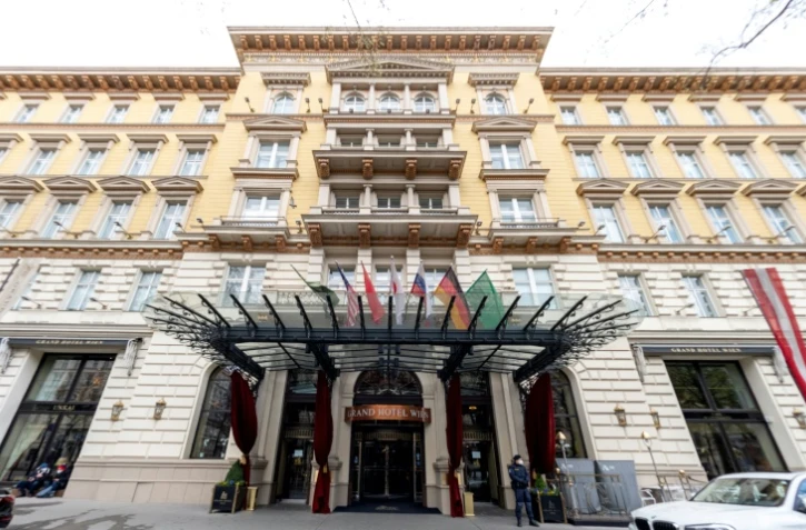 L'hôtel où ont lieu les discussions à Vienne, en Autriche, le 6 avril 2021