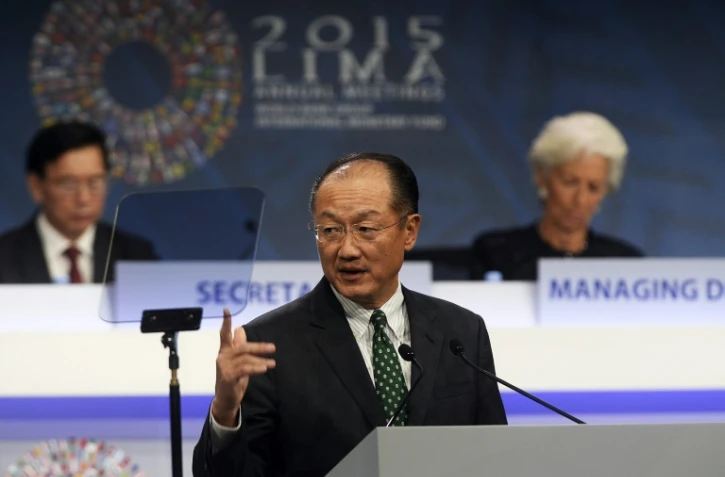 Le président de la Banque mondiale Jim Yong Kim, le 9 octobre 2015 à Lima