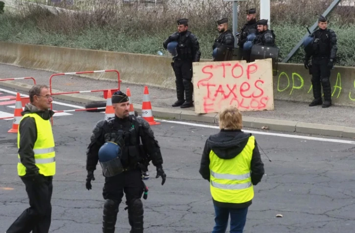 Manifestation de "gilets jaunes" à Port-La-Nouvelle, dans l'Aude, le 20 novembre 2018
