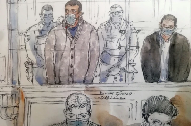 Croquis d'audience de Sid-Ahmed Ghlam lors de son procès à Paris, le 5 octobre 2020