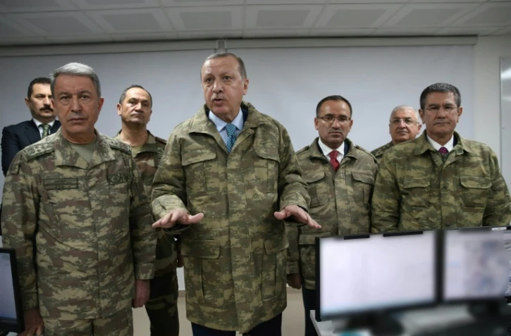 Le président Recep Tayyip Erdogan lors de sa visite dans la province frontalière de Hatay, le 25 janvier 2018