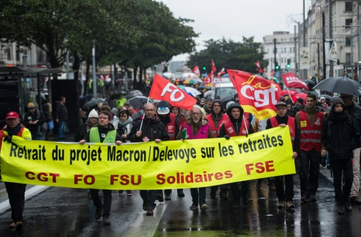 Manifestation à Nantes contre la réforme des retraites, le 14 janvier 2020