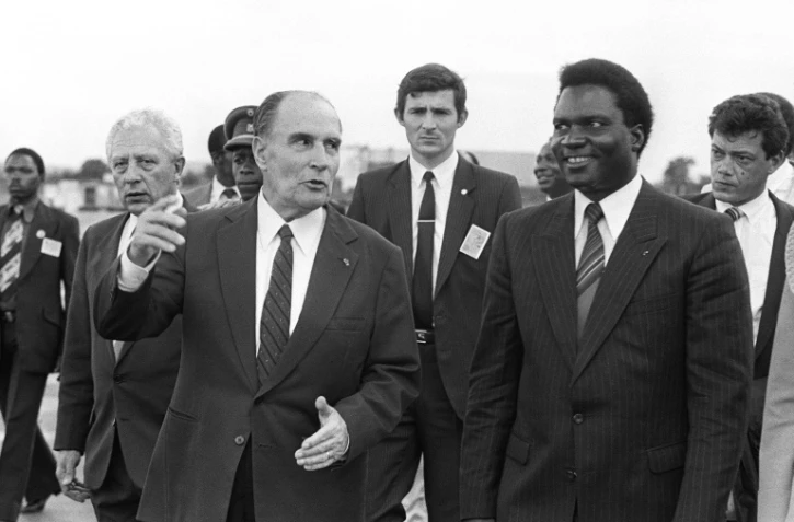 François Mitterrand et Juvenal Habyarimana à Kigali le 10 décembre 1984