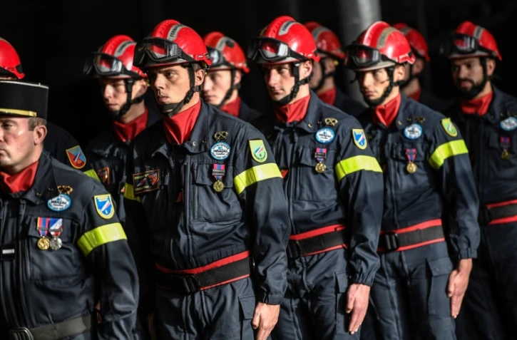 Des pompiers à la Cité des Sciences et de l'Industrie, le 4 décembre 2018 à Paris
