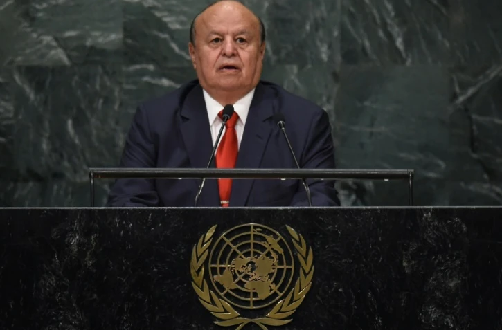 Le président du Yémen Abd Rabbo Mansour Hadi à la tribune de l'ONU, à New York, le 23 septembre 2016