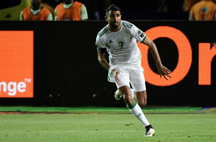 L'attaquant de l'Algérie Riyad Mahrez buteur lors de la qualification en finale de la CAN le 14 juillet 2019