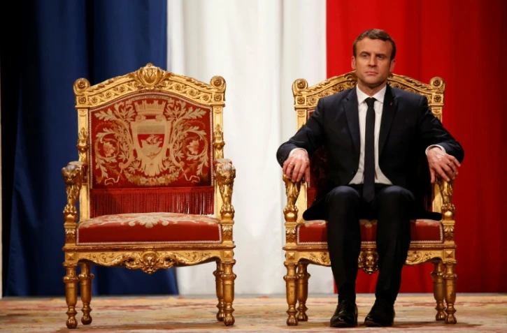 Le president Emmanuel Macron lors de la cérémonie officielle à la mairie de Paris, le 14 mai 2017