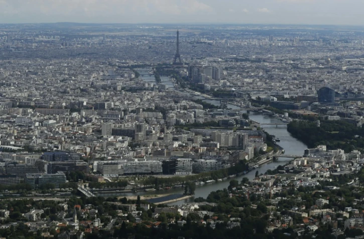 Vue aérienne de Paris, le 14 juillet 2016