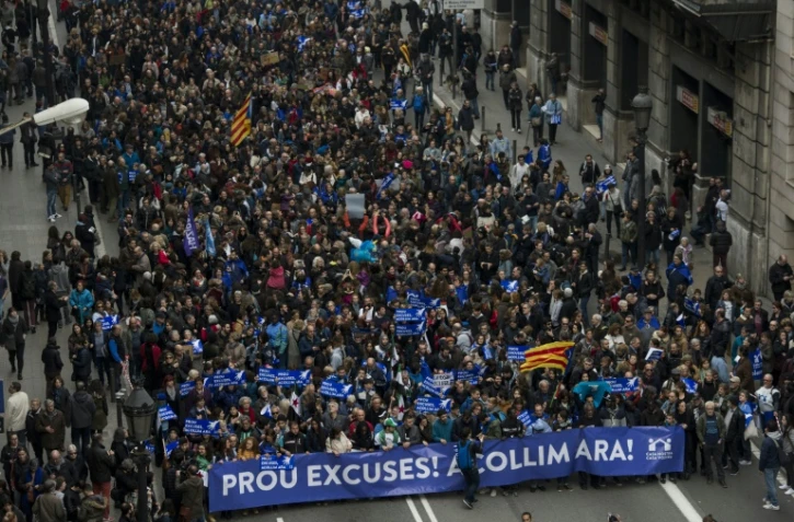 Des manifestants à Barcelone pour réclamer que l'Espagne accueille des milliers de réfugiés, le 18 février 2017 