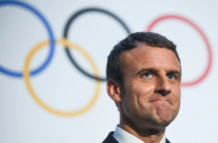 Emmanuel Macron au musée olympique à Lausanne le 10 juillet 2017, à la veille de la présentation de la candidature de Paris pour les JO-2024
