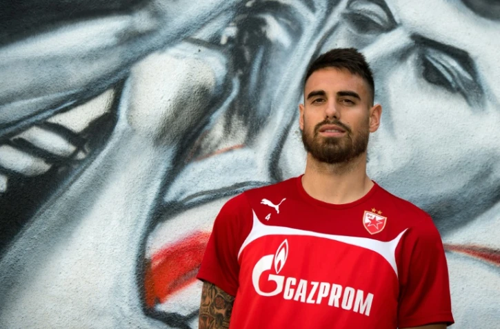 Le défenseur français Damien Le Tallec, alors sous le maillot de l'Etoile Rouge, le 15 septembre 2016 à Belgrade