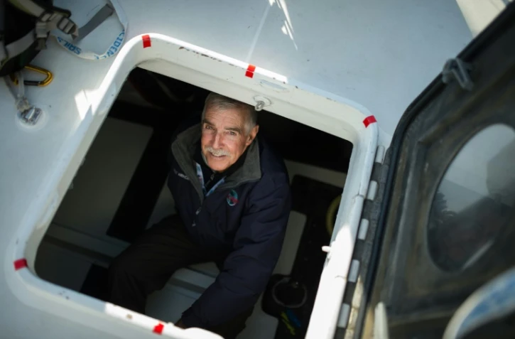 Le skipper américain Rich Wilson (Great America IV), le 3 novembre 2016 aux Sables-d'Olonne