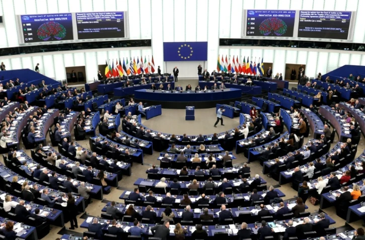 Le Parlement européen lors du vote sur le Mercosur, le 21 janvier 2026, à Strasbourg