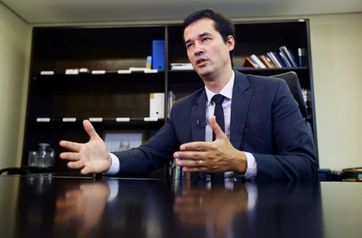 Deltan Dallagnol, chef de l'équipe de procureurs chargés du dossier Petrobras, lors d'un entretien exclusif avec l'AFP, le 26 janvier 2017 à Curitiba, au Brésil