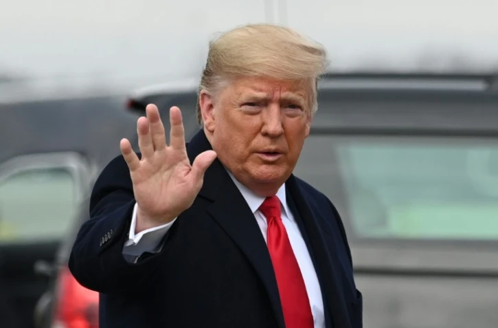 Le président américain Donald Trump sur la base militaire de Andrews dans le Maryland, le 14 décembre 2019
