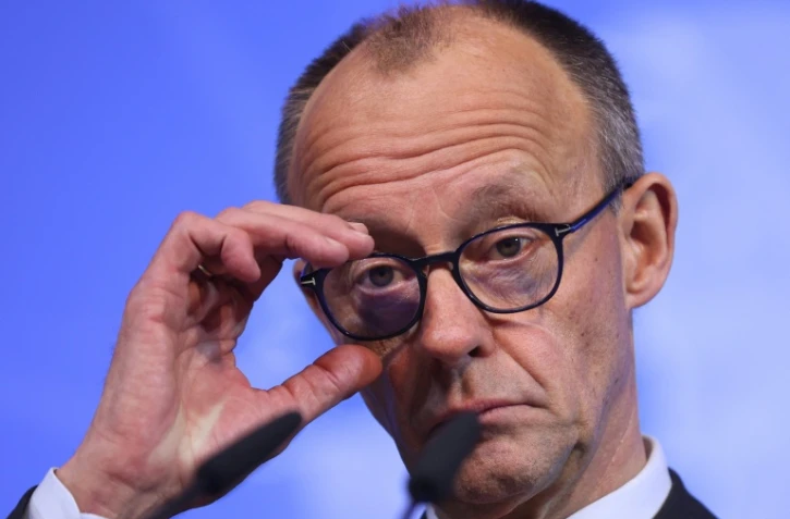Le chancelier allemand Friedrich Merz lors du sommet de la mer du Nord sur l'énergie, le 26 janvier 2026, à l'hôtel de ville de Hambourg, en Allemagne