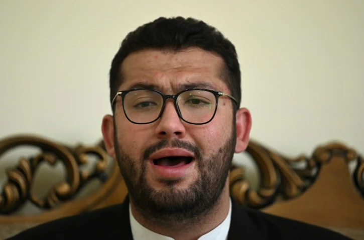 Hassan Ali Kasi, un "qari" ou réciteur du Coran, lors d'une interview à l'AFP, le 26 mars 2021 à Islamabad