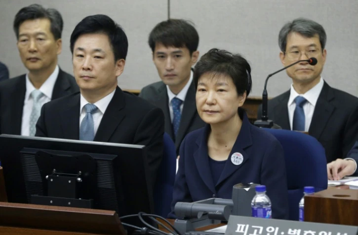 L'ex-présidente sud-coréenne Park Geun-Hye au tribunal du district central de Séoul le 23 mai 2017