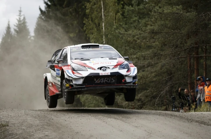 L'Estonien Ött Tänak lors du rallye de Finlande, à Jyvaskyla, le 3 août 2019