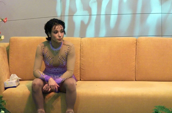 La patineuse Sarah Abitbol lors des Championnats d'Europe de Bratislava, le 24 janvier 2001, 