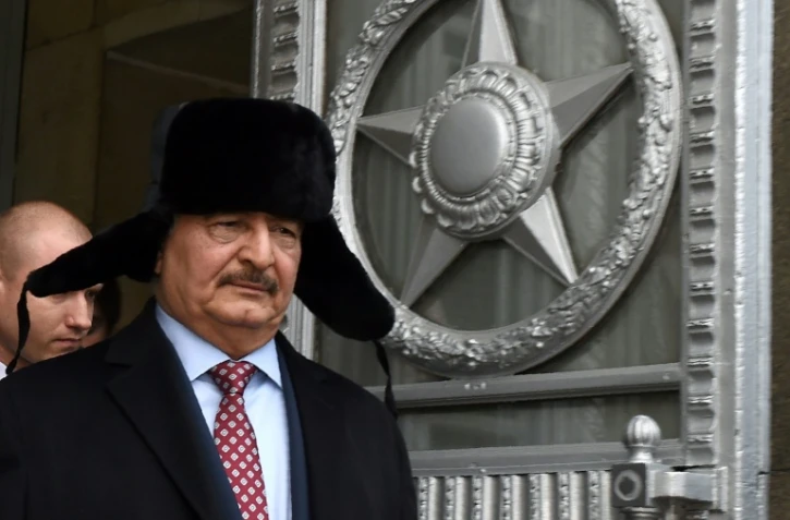 Le maréchal Khalifa Haftar, lors d'une visite à Moscou, le 29 novembre 2016