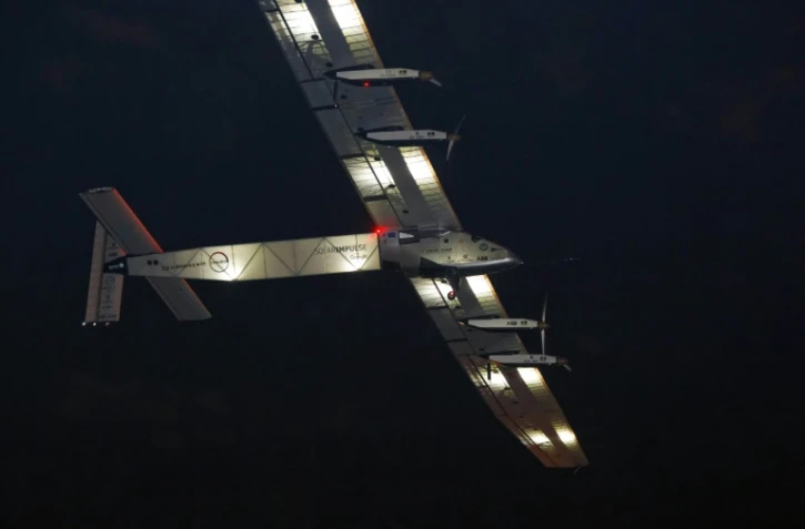 L'avion solaire Solar Impulse 2 piloté par Bertrand Piccard à son décollage le 20 juin 2016 de New York