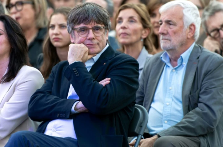 Carles Puigdemont à Elne, dans les Pyrénées-Orientales, le 10 mai 2024