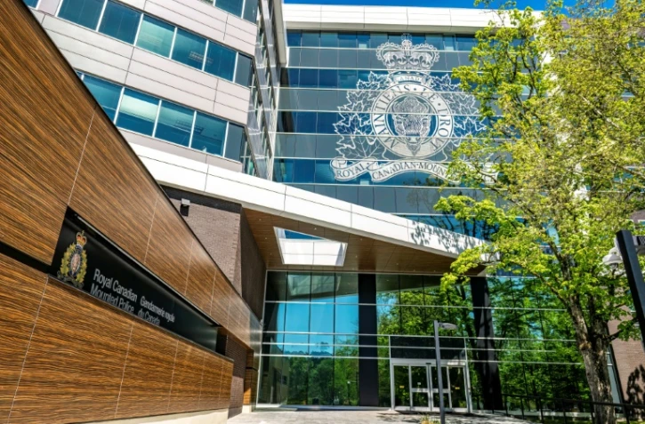 Le siège de la Gendarmerie royale du Canada (GRC) en Colombie-Britannique, dans la ville de Surey, en mai 2024