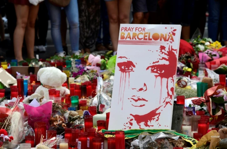 Hommage aux victimes des attentats en Catalogne, le 20 août 2017 à Barcelone