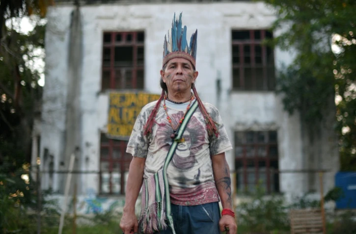 José Urutau, indien de l?ethnie Guajajara est linguiste et travaillait comme chercheur au Musée nationale de Rio, ici le 4 septembre 2018.