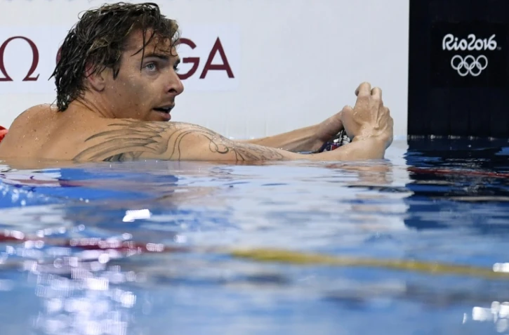 Le Français Camille Lacourt déçu après sa 5e place sur 100 m dos, le 8 août 2016 aux JO à Rio
