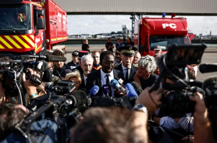 Le secrétaire d'Etat à la Mer, Hervé Berville, à Calais le 12 août 2023, après le naufrage d'une embarcation de migrants, dont six ont trouvé la mort