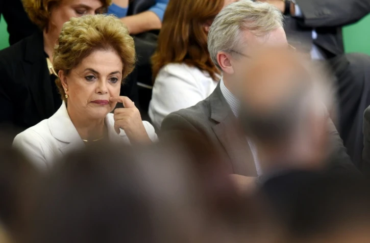 La présidente brésilienne Dilma Rousseff, le 12 avril 2016 à Brasilia